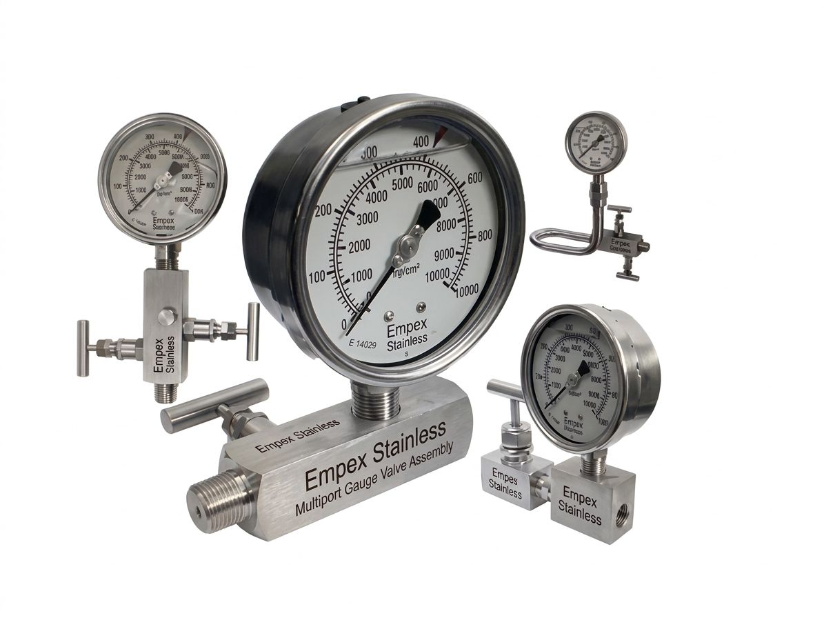 Home Pressure Gauge valves Multi port Needle Valves , Block and Bleed Valves