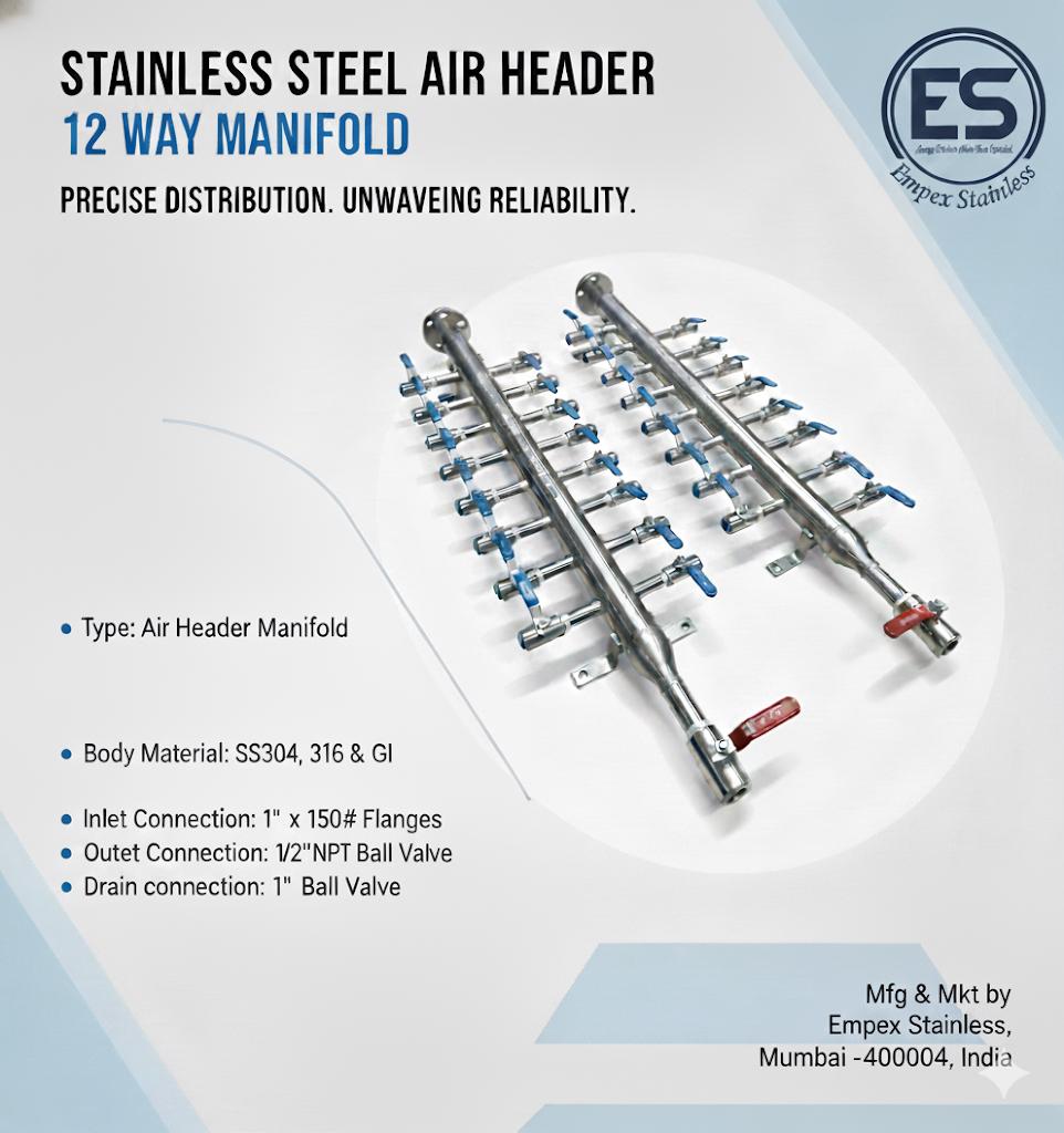 Air Headers, Air Distribution Manifolds air header by empex stainless